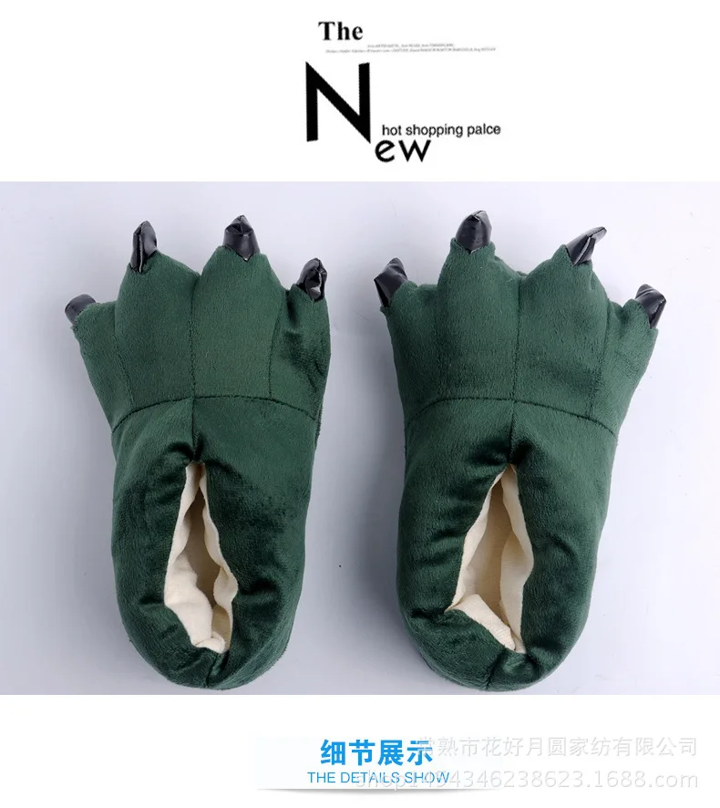 Plush Animal Paw Home Slippers Cartoon Claw Boys Shoes Pajamas Onesies Winter Kids Girls Indoor Shoes Slipper