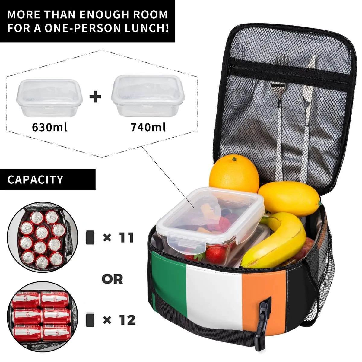 Флаг Ирландии (bratach Na H Ireann) — ирландский трехцветный флаг одна сумка для завтрака