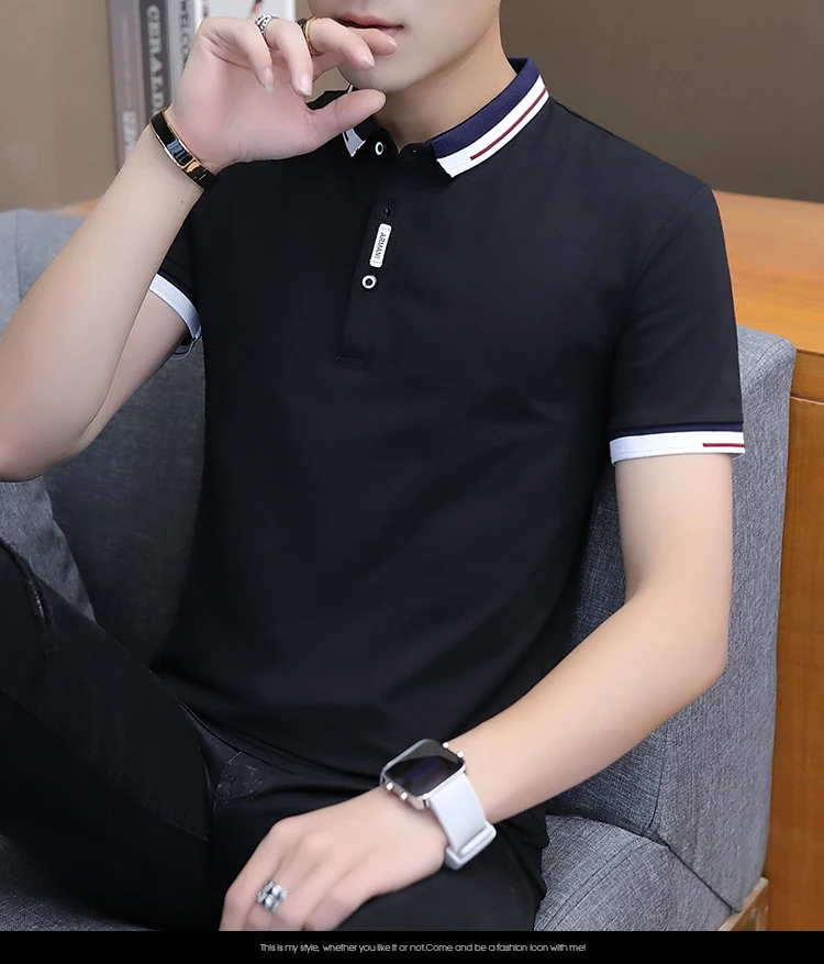

2023 summer casual Golf Wear polo shirt men short sleeve turn down collar slim fit sold color polo shirt for men plus size