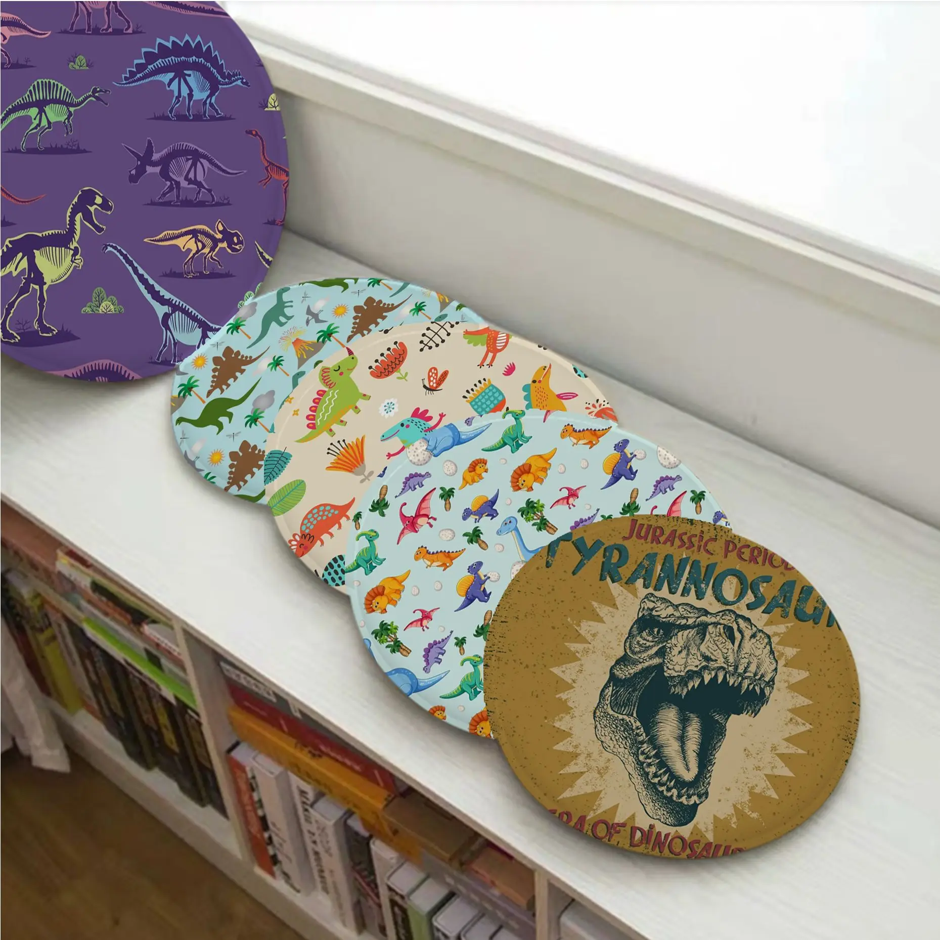 

Cartoon Dinosaur Tie Rope Plush Cushion Home Back Cushion Soft Comfortable 50x50cm Sofa Cushion