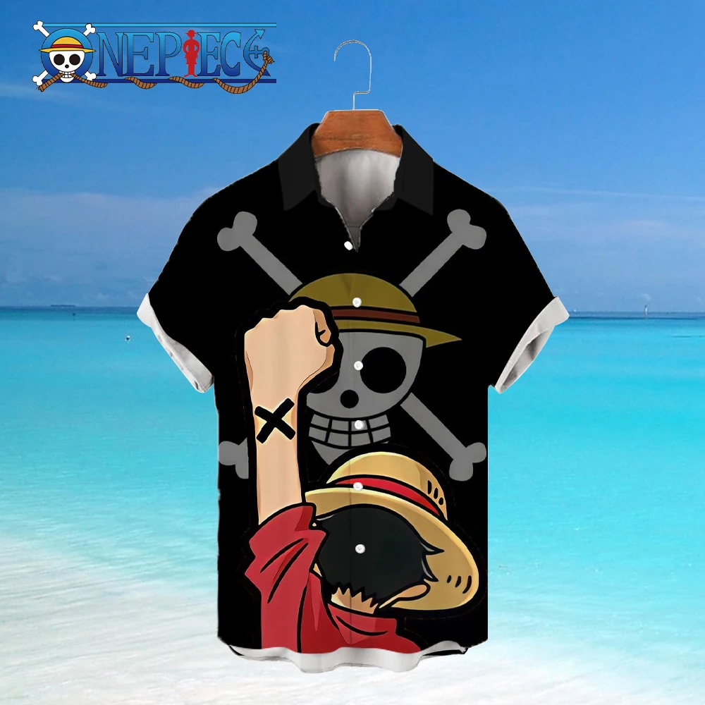 

Мужская рубашка с коротким рукавом, с 3D-принтом, Luffy