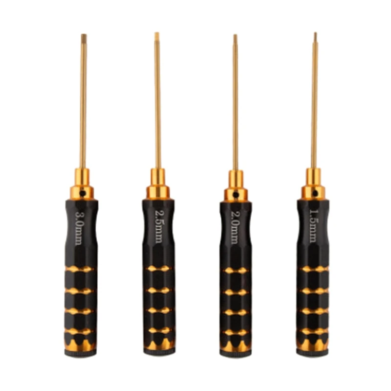 

Durable R/C Drone Hexagon Screwdrivers Hex Screwdriver Repairing Tool Set 1.5mm/2mm/2.5mm/3mm for Model Helicopter Toys QX2D