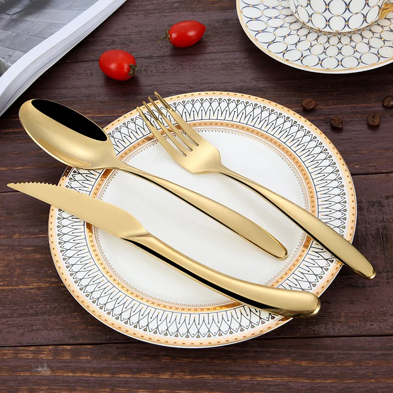 

Dinnerware Set Stainless Steel Tableware Set Knife Fork Spoon Flatware Set Cutlery Set Bright light