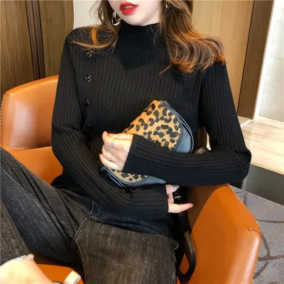 

GRAY22 Sweater Women ice Vintage Pullover Sweater Women V Neck Sweater Female