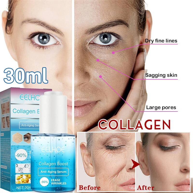 

Коллагеновая Сыворотка для лица, против морщин, осветляет мелкие линии