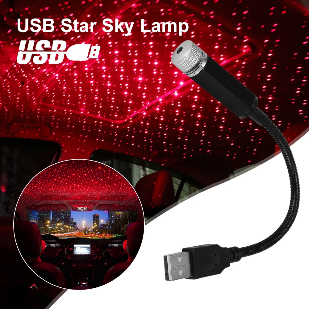 

1 Pcs Adjustable Night Lights Mini LED Car Roof Decoration Projection Starlight USB Car Interior Ceiling Laser Atmosphere Light