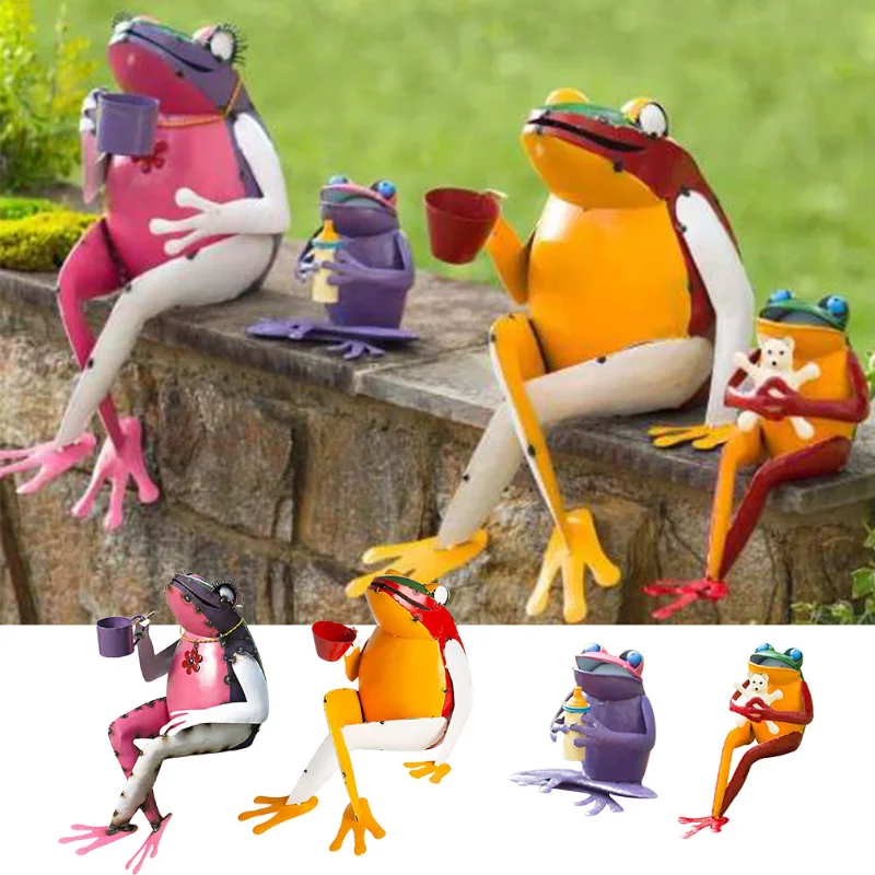 

Gardening Frog Outdoor Frog Statue Iron Art Garden Ornament Lawn Home Desk Decor Animal Gift art courtyard garden decoration