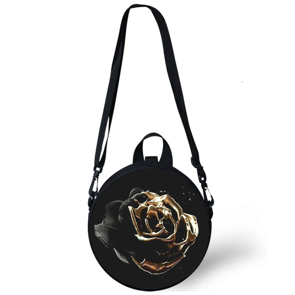 Flowers Floral Rose Plant Peony Child kindergarten Bag 3D Print Crossbody Bags For School Women Mini Round Bagpacks Rugtas Bag