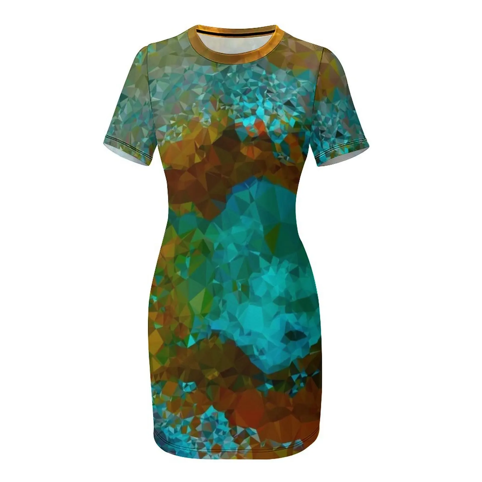 Медное платье Verdigris с низким полиэтиленовым геометрическим треугольником и