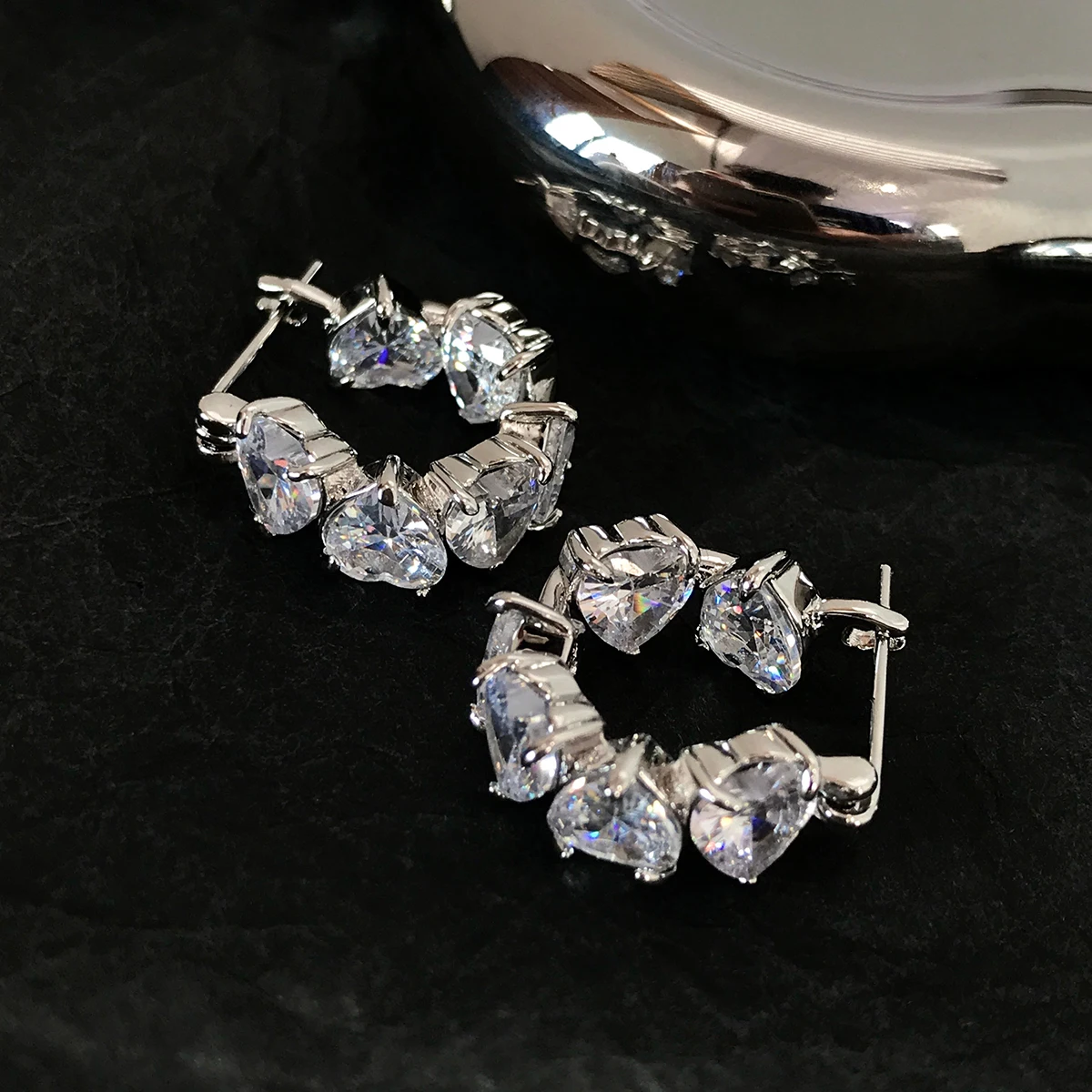 

Original design sweet cool gem love earrings earrings personality earrings simple earrings exquisite women