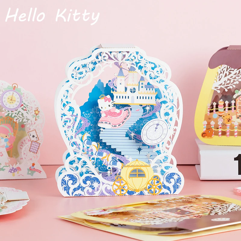 

Sanrio Hello Kitty Gudetama Cartoon Cute Birthday Wishes Card Cinnamoroll My Melody Desktop Ornaments Pompompurin Christmas Gift