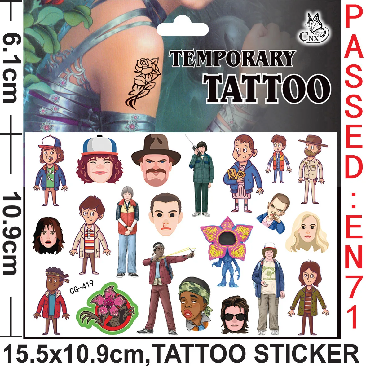 Наклейки с татуировками очень странные дела водонепроницаемые | Украшения