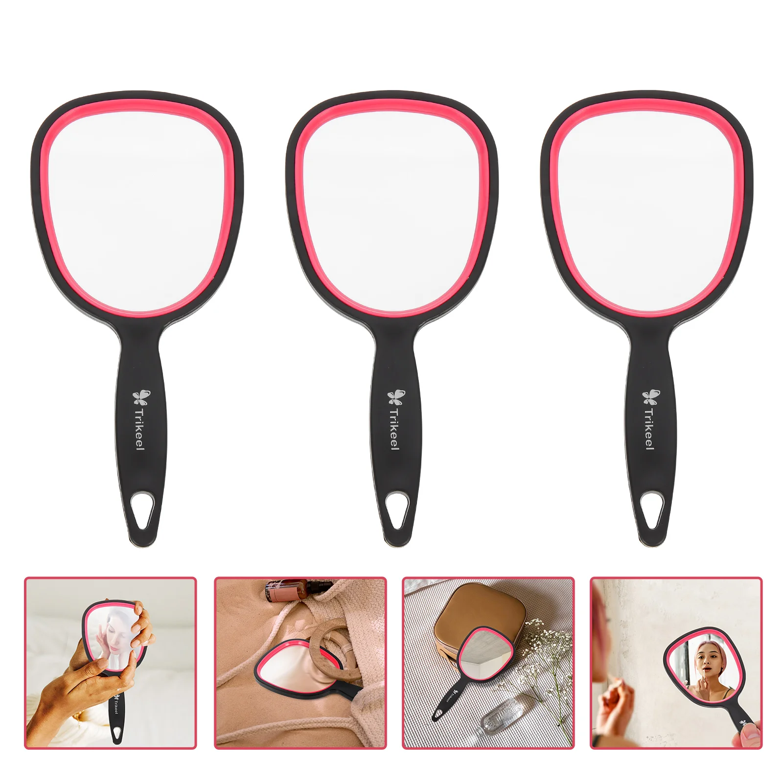 

Mirror Makeup Handheldlights Vanity Portable Mirrors Magnifying Hand Lightedsmall Kit Full Body Organizer Bathtub Circle