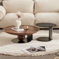walnut solid wood tea table combination silent style simple home living room designer creative minimalist italian size round