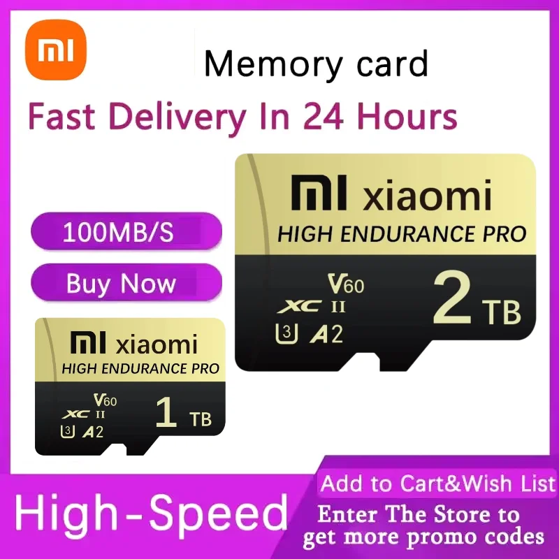 Xiaomi 2TB SD/TF Flash Memory Card 1TB Class10 Micro TF SD 512GB 256GB 128GB Для дронов Камеры Переключатель ПК