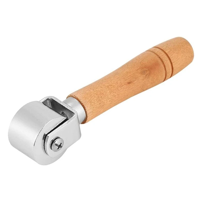 

Leather Press Roller Wooden Handle Platen Tools Leather Press Edge Roller Leather Glue Roller Metal Roll