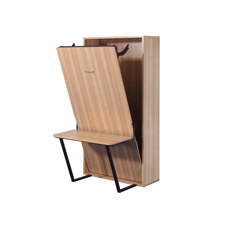 

Bedroom foldable space save murphy bed mounted on the wall with desk system