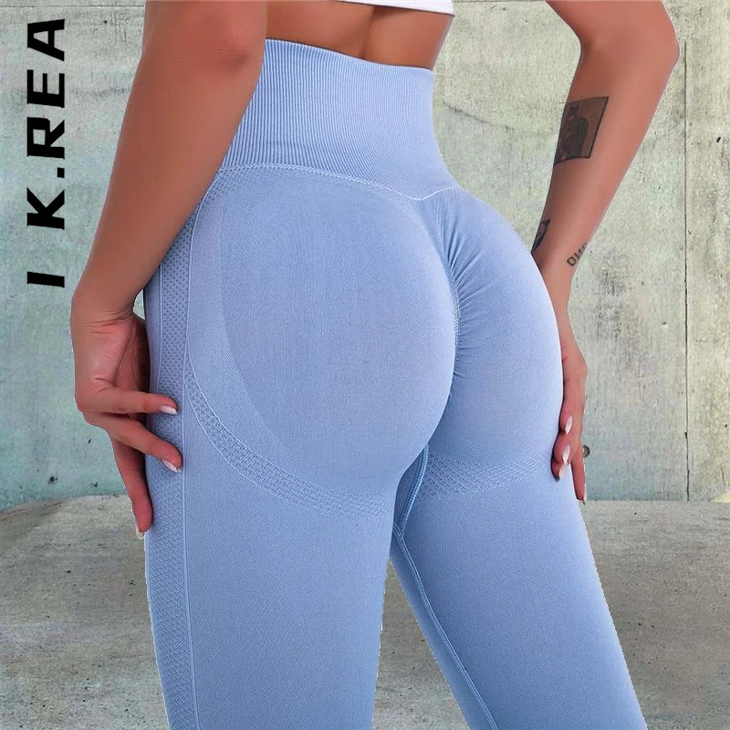

I K.Rea Women Seamless Fashion Tights Sporty Women Sports Tights Scrunch Fitness Yoga Pants Gym Tights Sports Leggings Female