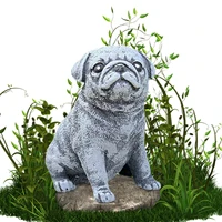 cute puppy sculpture pug dog statue imitation stone resin crafts garden ornaments backyard decor outdoor patio decoration
