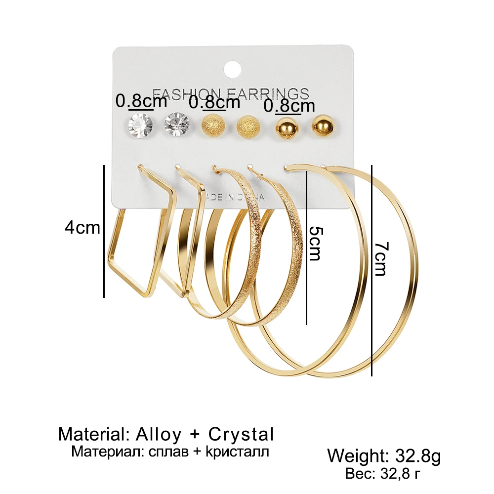 Женские серьги-клипсы с жемчугом 6 пар