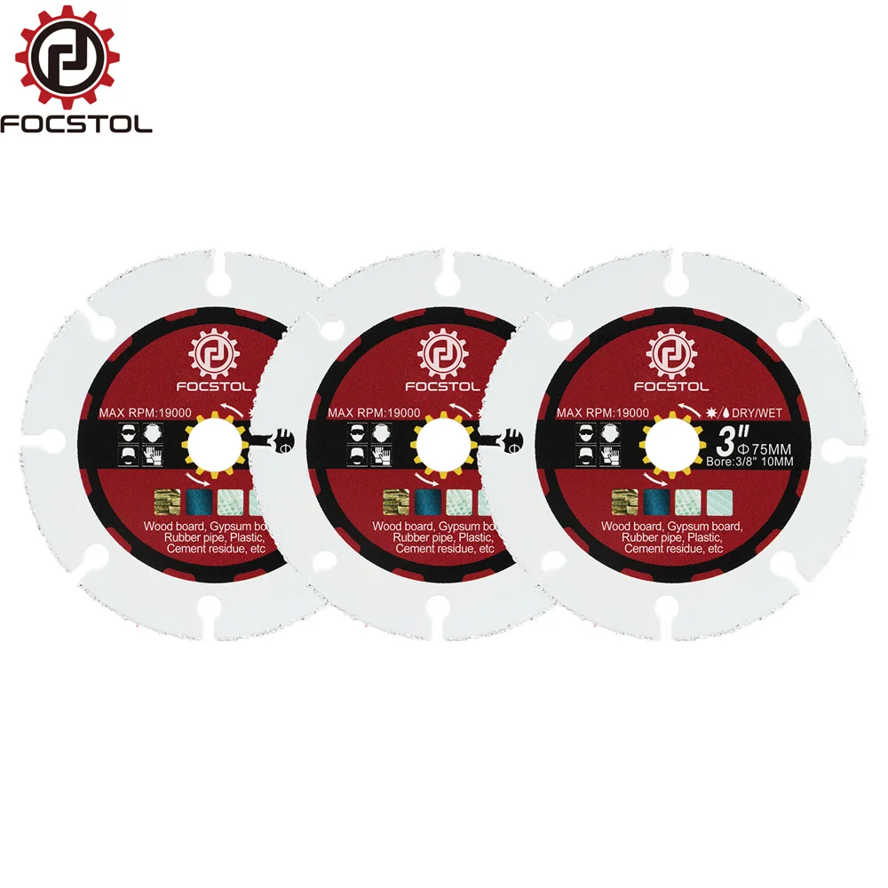 

FOCSTOL Режущий диск по дереву Мини-пильное полотно 5/10 шт. Диаметр 75 мм 3 дюйма для резки дерева Резиновый пластик Мини-пила по дереву Отрезной диск