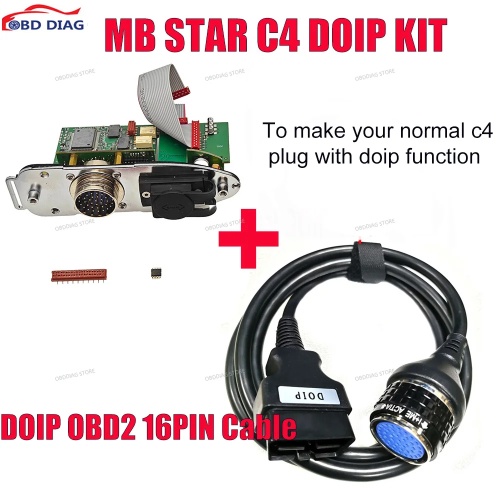 Комплект MB STAR C4 PLUS DOIP для SD conect C4, комплект DOIP с 16-контактным кабелем obd2, диагностические инструменты, мультиплексор кабеля для автомобиля