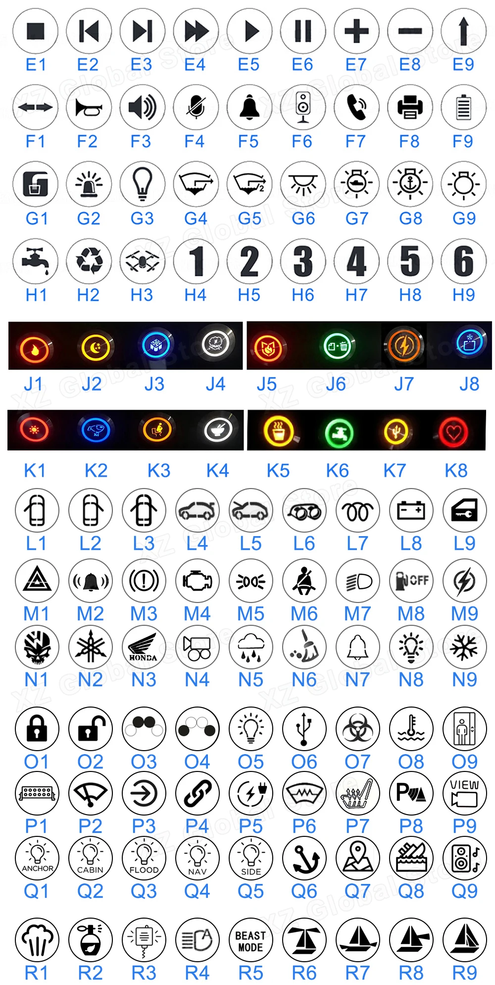 

Металлический кнопочный переключатель Start Stop FENGYIELE черный/серебристый 12/24 В