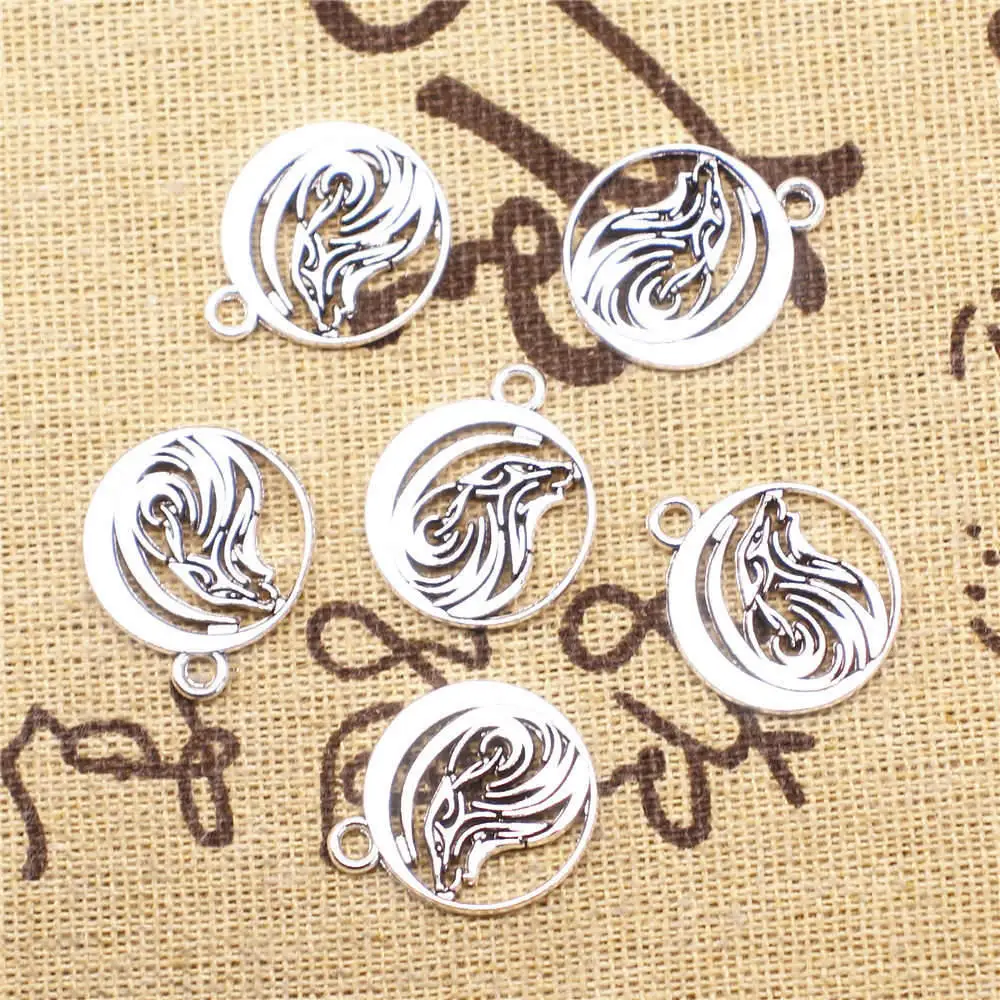 

Wolf Head Charms Pendants Home Decor Crafts 18X21mm Antique Silver Color 10 Pieces