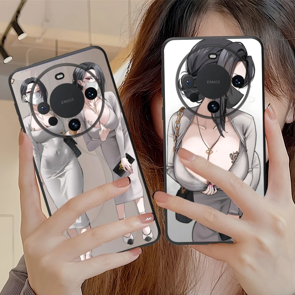 Dongtan Style Mobile Smart Cell Phone Case for Huawei Mate 60 50 40 30 20 10 Pro Plus Lite E 5G Black Soft Cover Shell