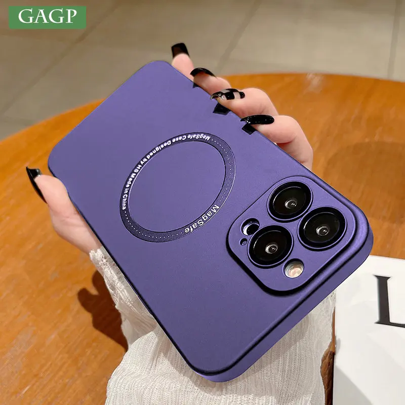 Чехол для iPhone 13 14 15 Pro Max Plus Magsafe Ультратонкий Жесткий чехол из поликарбоната с