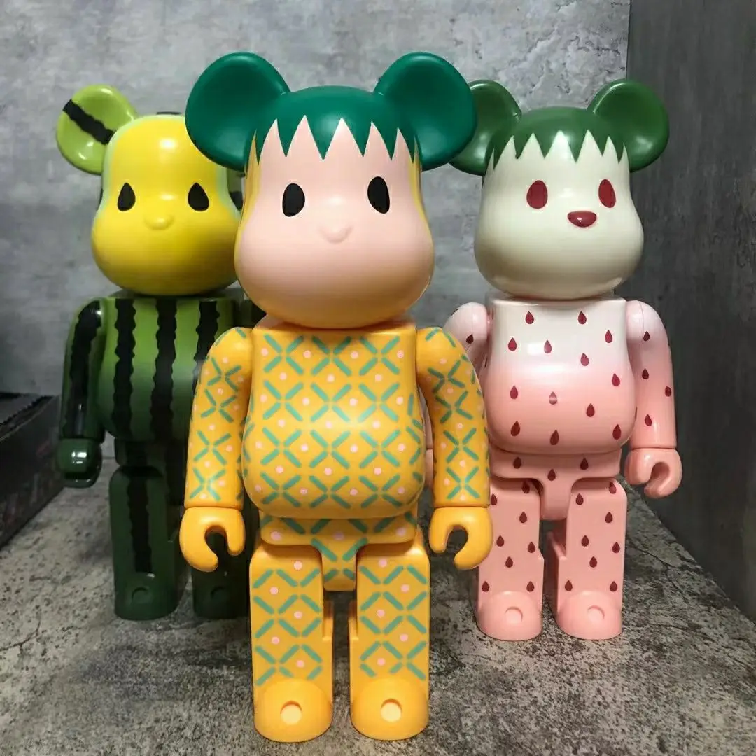 

Bearbrick 1000% Figure Toy CLOT Anime Action Figure Violent Bear 400% Doll Model Building Block Bear Model Statue Decoration