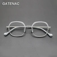 vintage pure titanium optical eyeglasses frame men square myopia prescription glasses frame women designer luxury brand eyewear