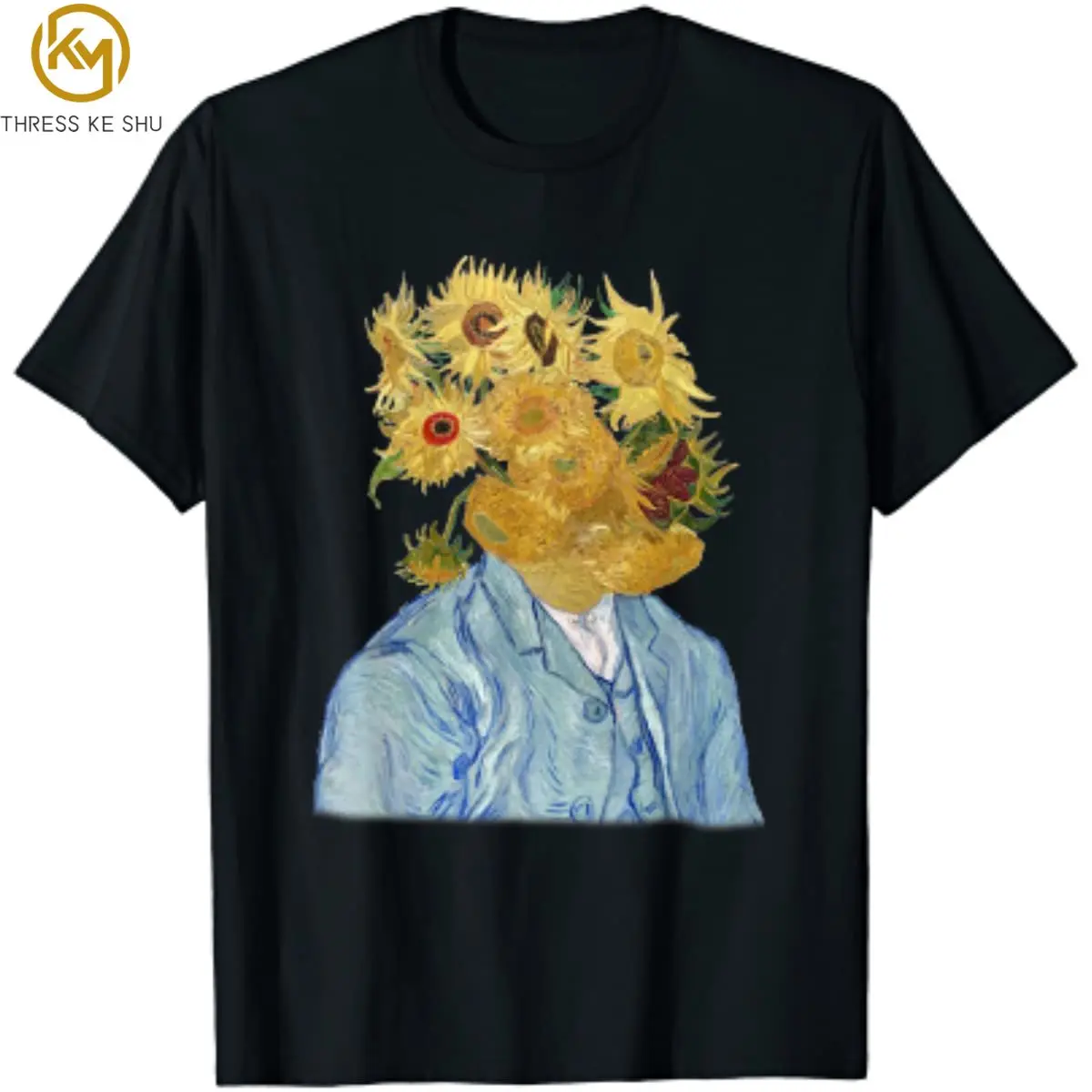 

Sunflower Design for A Van Gogh Art Lover T-Shirt for Men Women Casual Cotton Daily Four Seasons Tees Men Clothing Anime Clothes