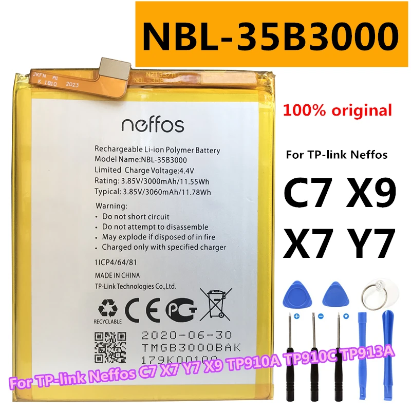 

Original NBL-35B3000 3000mAh battery for TP-link Neffos C7 Y7 X9 TP910A TP910C TP913A Mobile Phone