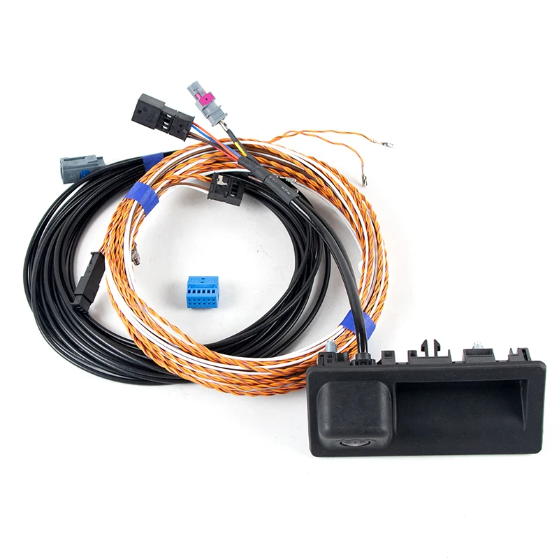 Фото Камера заднего вида 8V0827566B для Audi A3 8V S3 MIB UNIT, камера в ручке багажника с проводкой и линиями направления движения 8V0 827 566 B №1