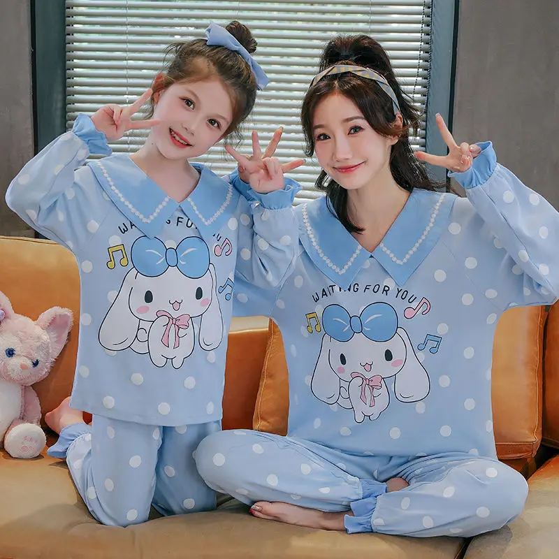 Пижама Sanrio Cinnamoroll Kuromi My melody для родителей и детей комплект девочек на весну осень