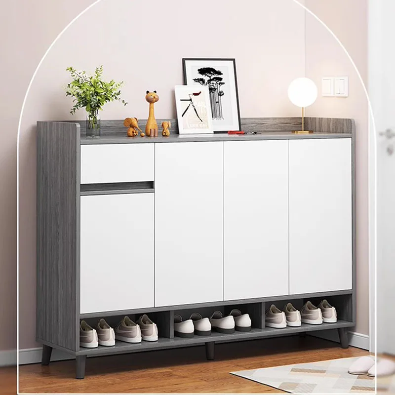 

Шкафы с выдвижными ящиками, белые закрытые шкафы для хранения обуви в скандинавском стиле, пыленепроницаемые вертикальные шкафы, домашняя мебель