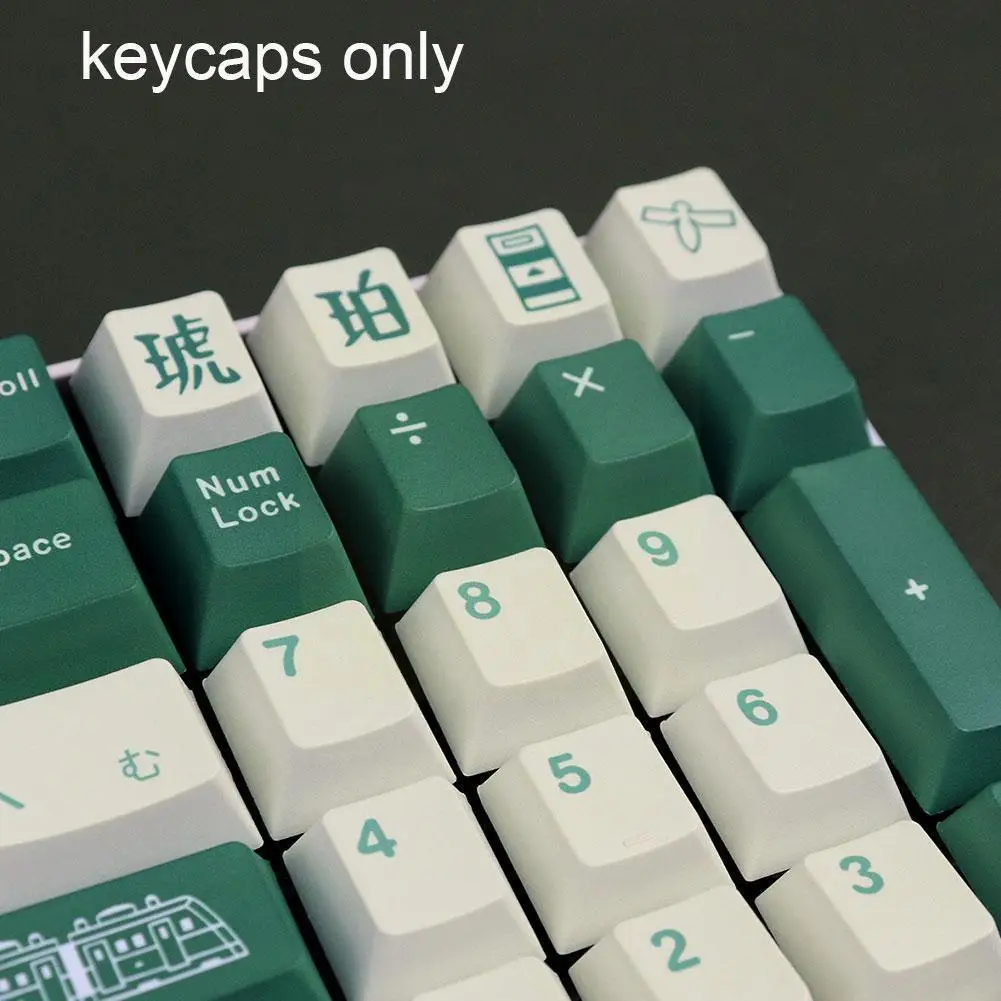 

For Gmk Haku Caps 129 S Mechanical Board Pbt Dye Sublimation Caps For Mx Switch Profile Green P5u9