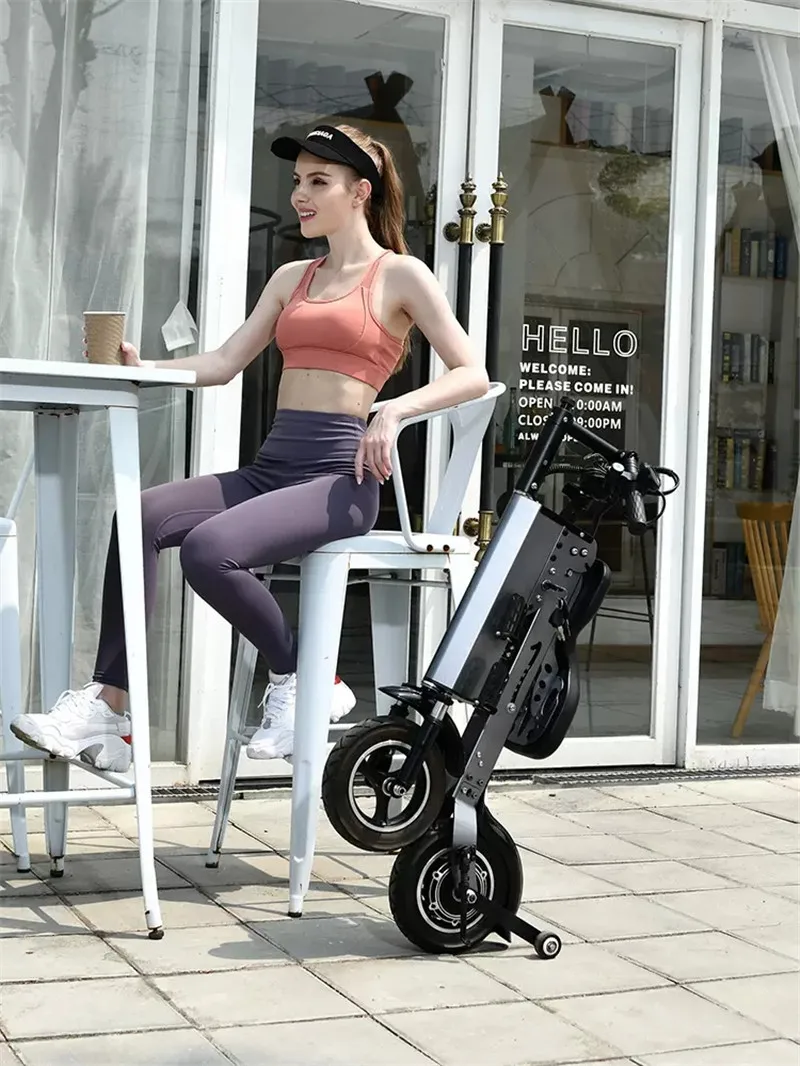 Складной электрический скутер для родителей и детей 2 сиденья два колесных