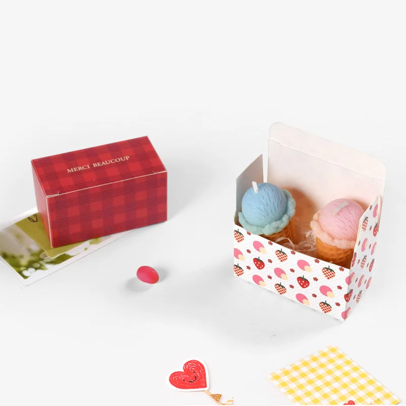 Grid Strawberry Chocolate Gift Packaging Boxes Baby Shower Birthday Party Supplies Wedding Favors