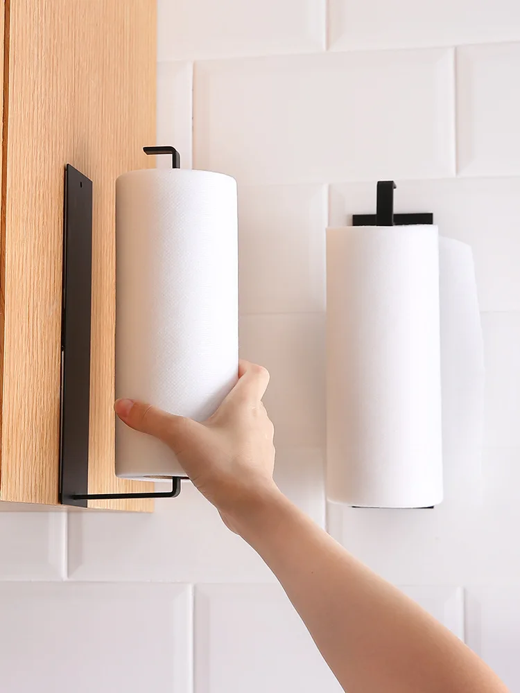 

Non Perforated Paper Towel Holder Toilet Paper Hanger Roll Paper Holder Fresh Film Storage Rack Wall Hanging Shelf