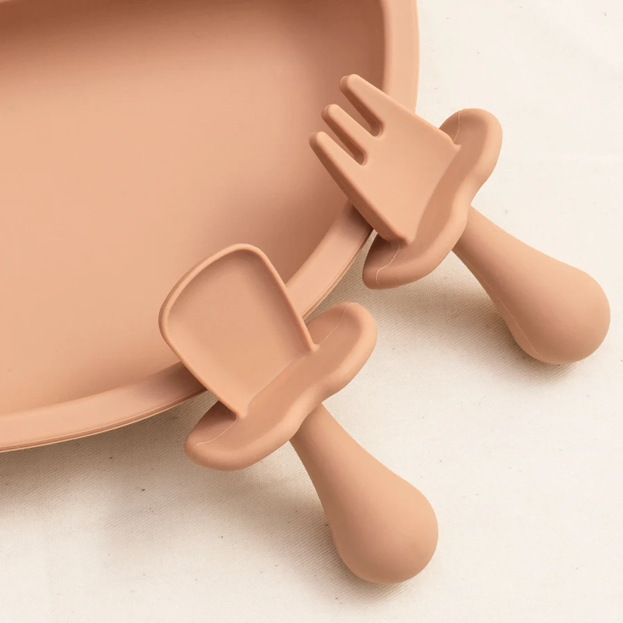 Набор силиконовых ложек и вилок для младенцев тренировочная посуда без BPA