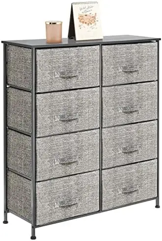 

Шкаф для хранения с высокой стальной рамой/Деревянным верхом, с 8 съемными элементами, большой органайзер для офиса для спальни, L