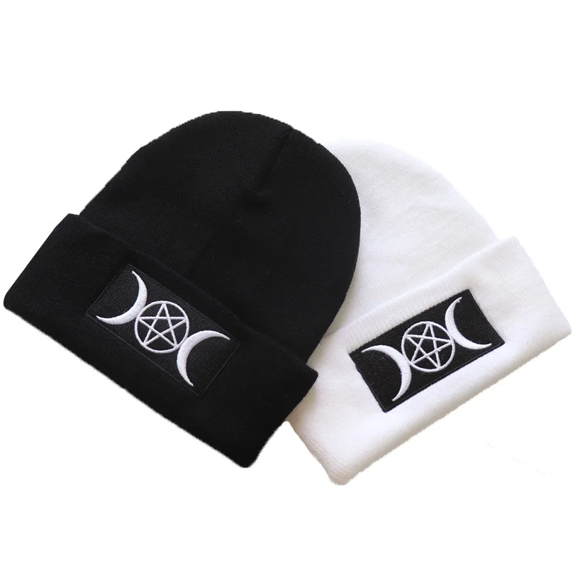GOTH Knit hat 100% Cotton Cartoons Warm Winter ski Beanie Knitted Hat Skullies Beanie Unisex fashion outdoor Casual hats images - 6