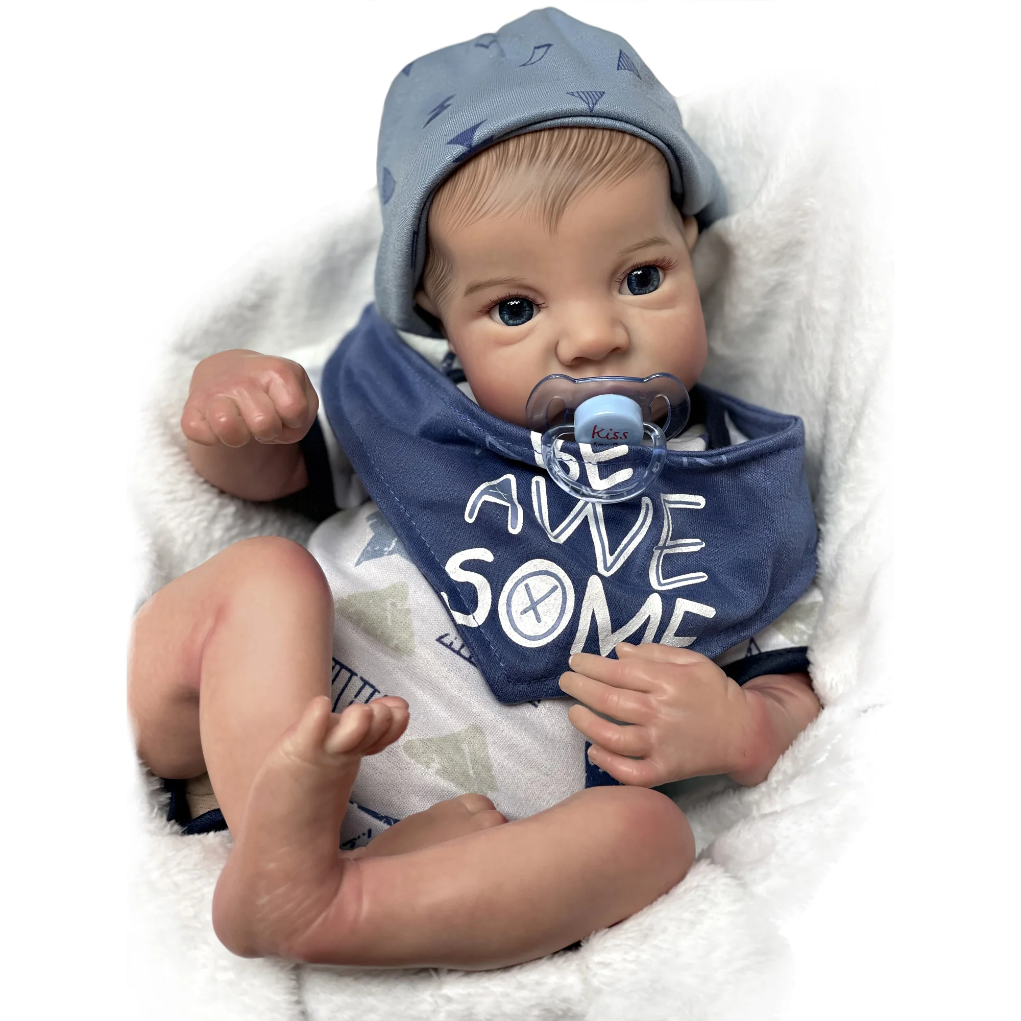 

20 Inch Reborn Dolls Baby Levi Open Eyes Boneca Renascida Brinquedo Bebe Para Crianças Menina