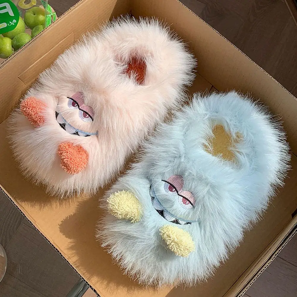 

Женские Мультяшные милые хлопковые тапочки, домашние тапочки на осень и зиму, теплые тапочки из искусственного меха, хлопковая обувь с сердечками для девочек, qt821