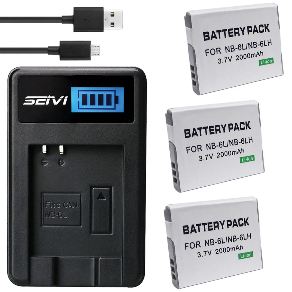 Аккумулятор и зарядное устройство для цифровой камеры Canon PowerShot SD770, SD980, SD1200, SD1300, SD3500, SD4000 IS, SX170IS, SX600, SX610 HS