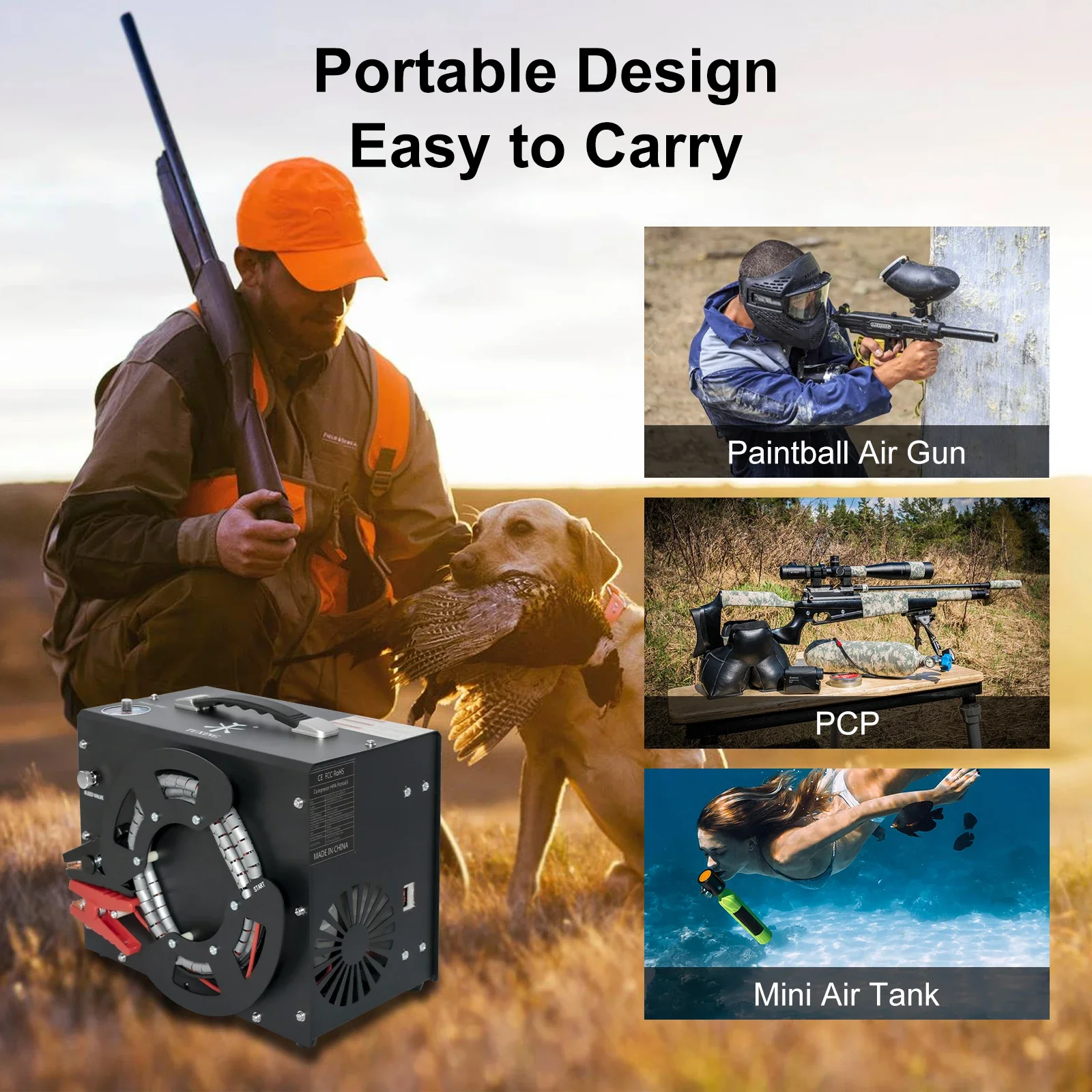 Воздушный компрессор TUXING TXES062 300Bar PCP Auto-stop