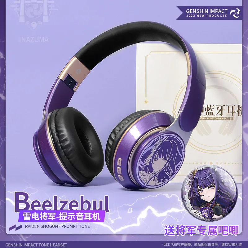 Genshin ударные наушники для игр Beelzebul тема беспроводная Bluetooth гарнитура Удобные
