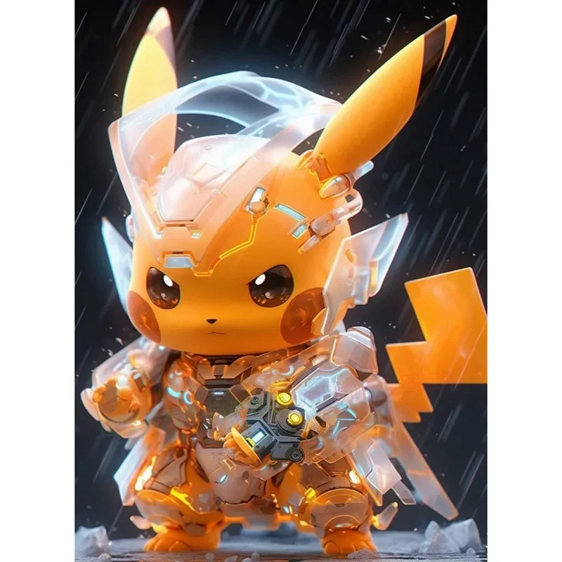 Наклейки Pikachu Mech 20x13 см аниме холодильник искусственная кожа персонализированные